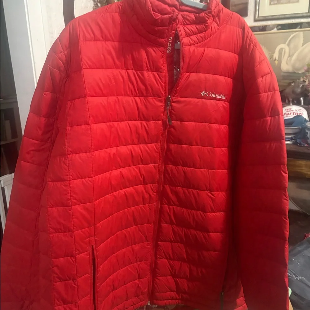 Men's Red Columbia Omni heat turbo down 590‎ packable down Jacket size 3X T